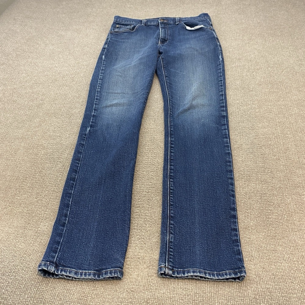 Mott & Bow Mens Slim Fit Jeans Dark Blue Wash Hackberry Stretch Denim 33x34